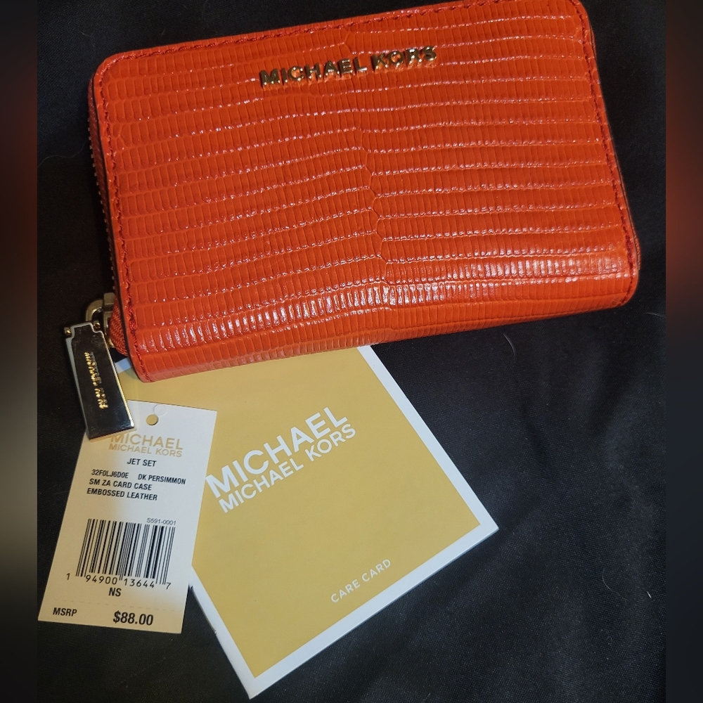 Michael Kors wallet/card case Orange/red 5x31/2